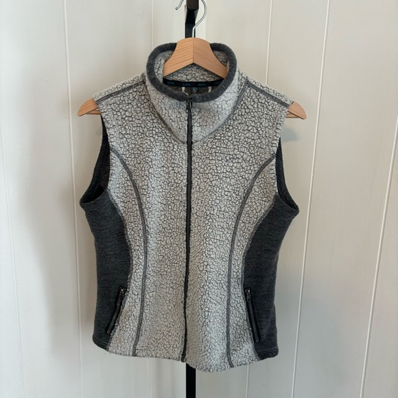 Kuhl Gray Kozet Wool Blend Full Zip Cozy Mock Neck Lightweight Vest Women Medium - Picture 2 of 8